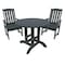 Highwood Usa Lehigh 3pc Round Outdoor Patio Furniture Dining Set AD-DNL36-FBE - alternate 1